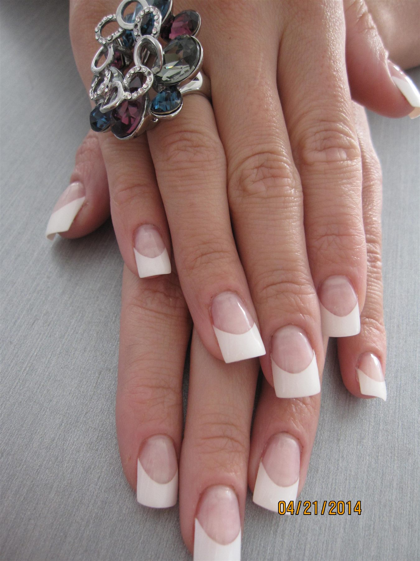 Classic White French Manicure — Detail View