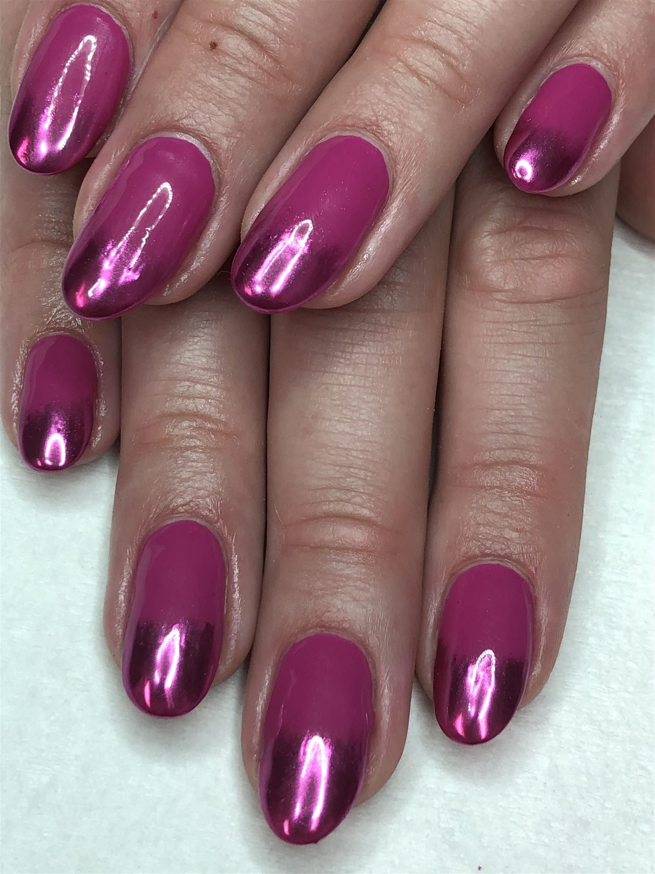 Magenta Chrome Nails