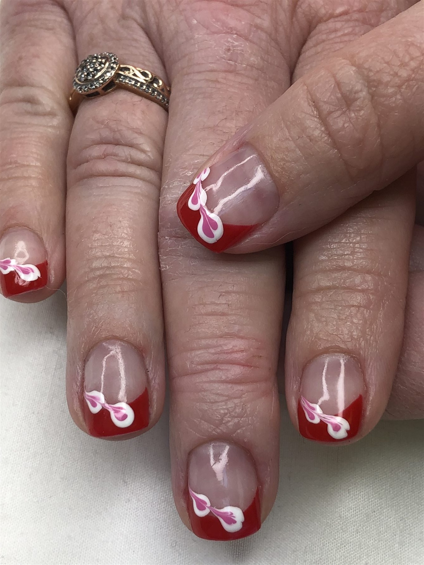Red French Floral Accent
