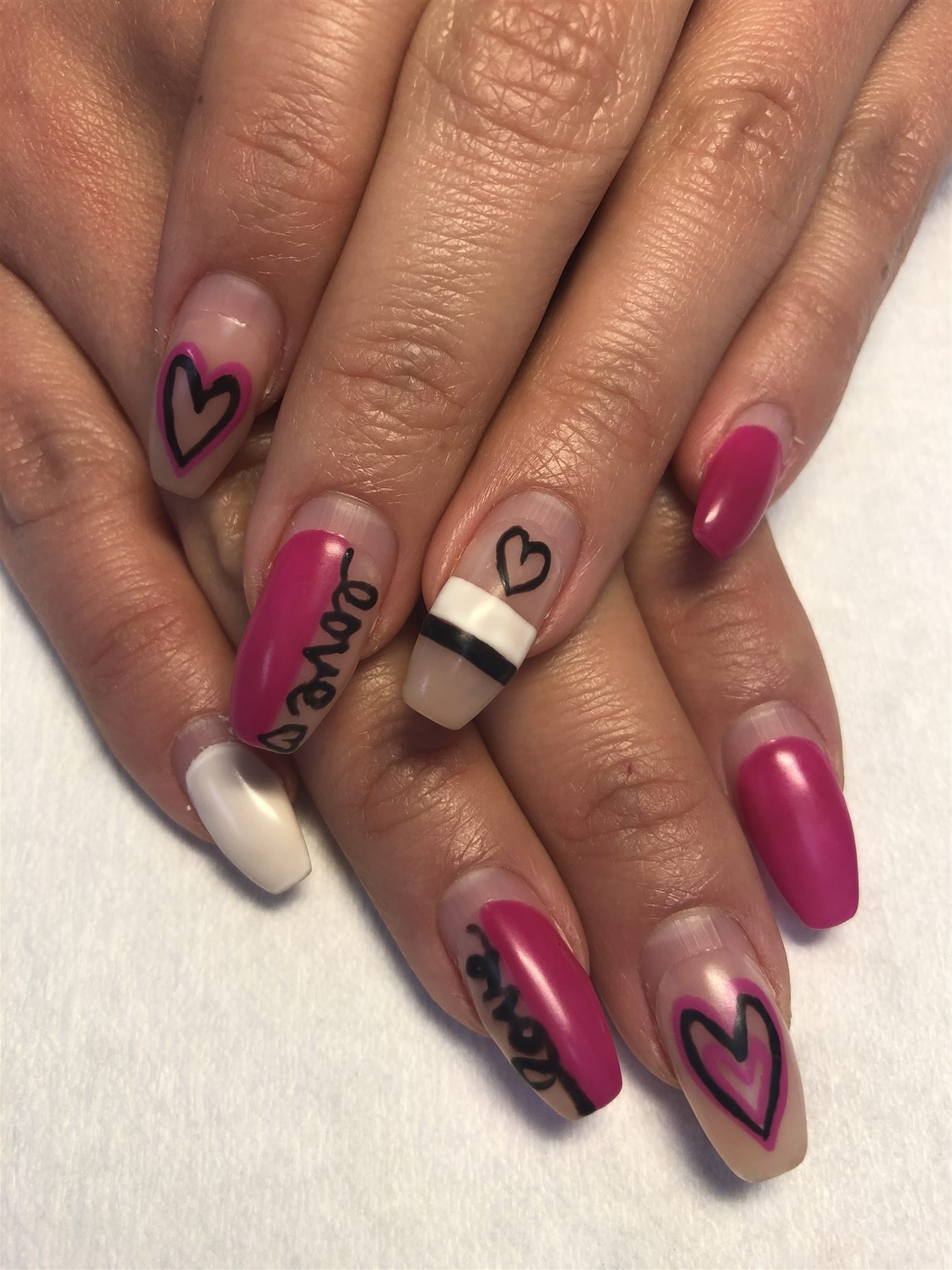 Pink Love Nail Art
