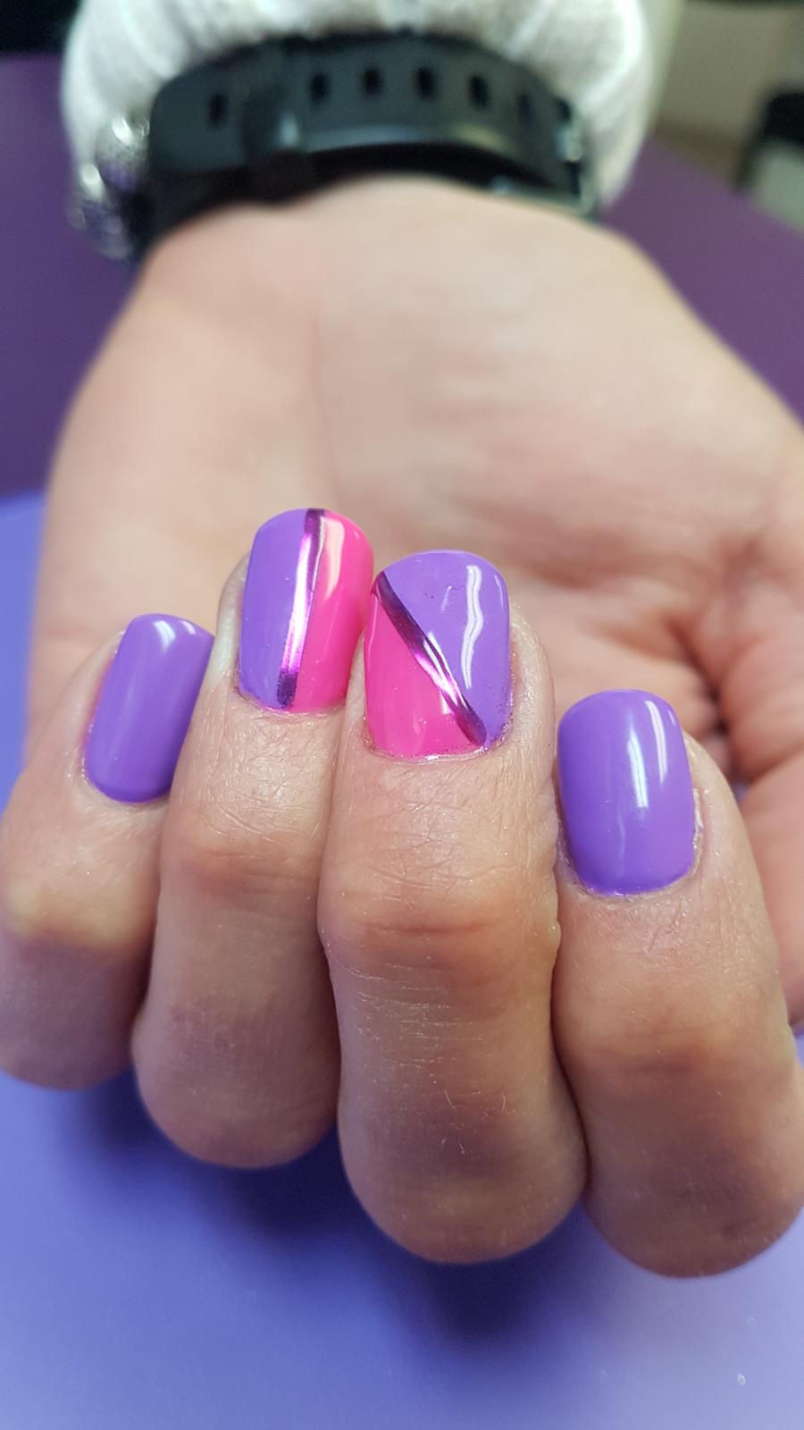 Pink & Purple Split Nails