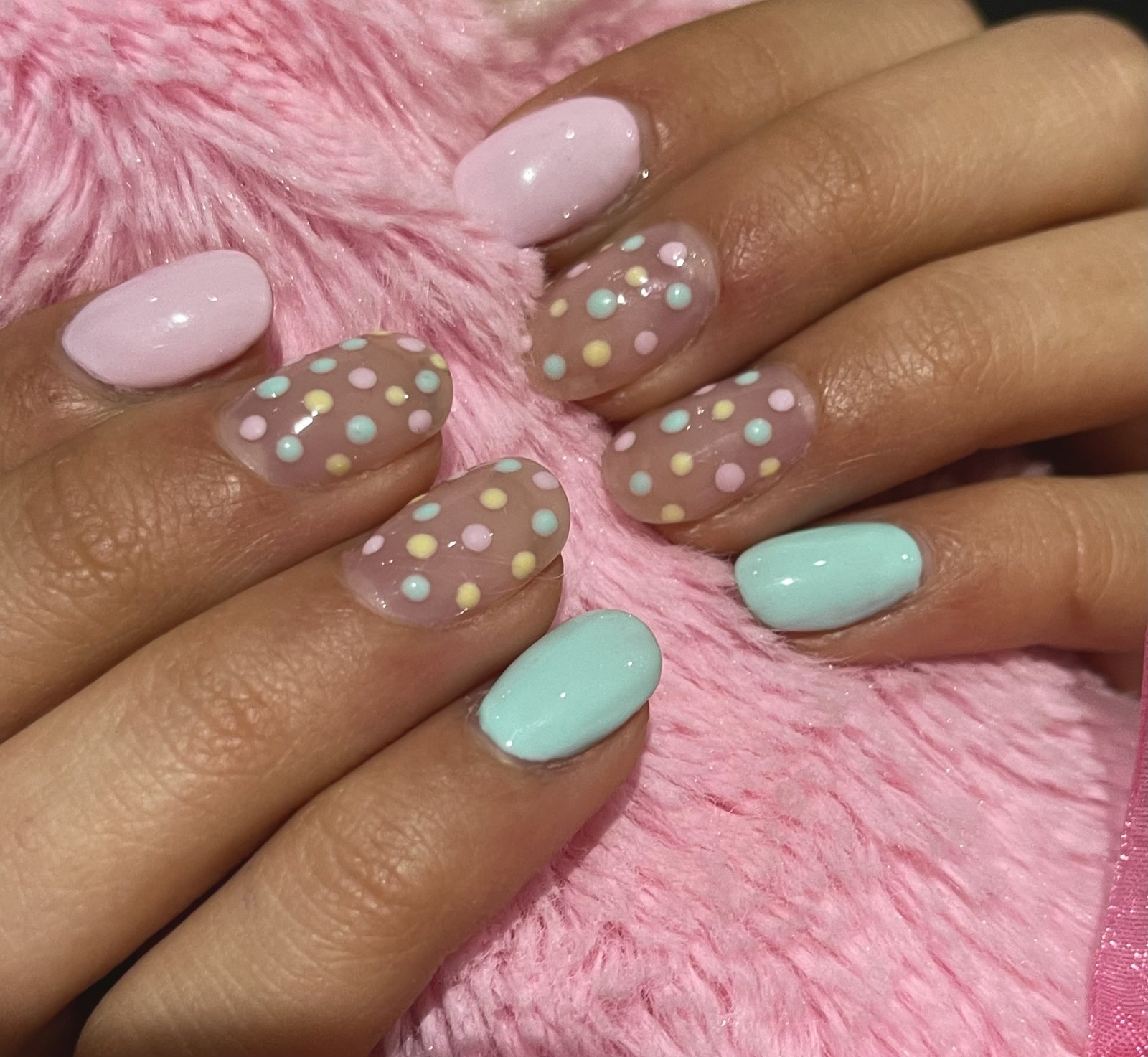 Pastel Polka Dot Nails