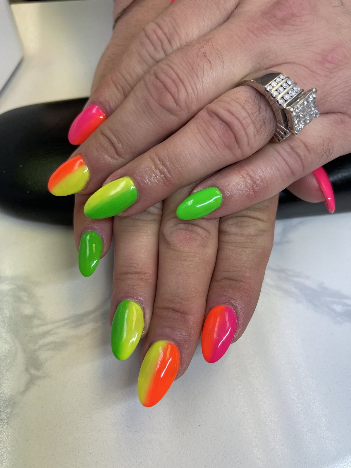 Neon Ombré Nails