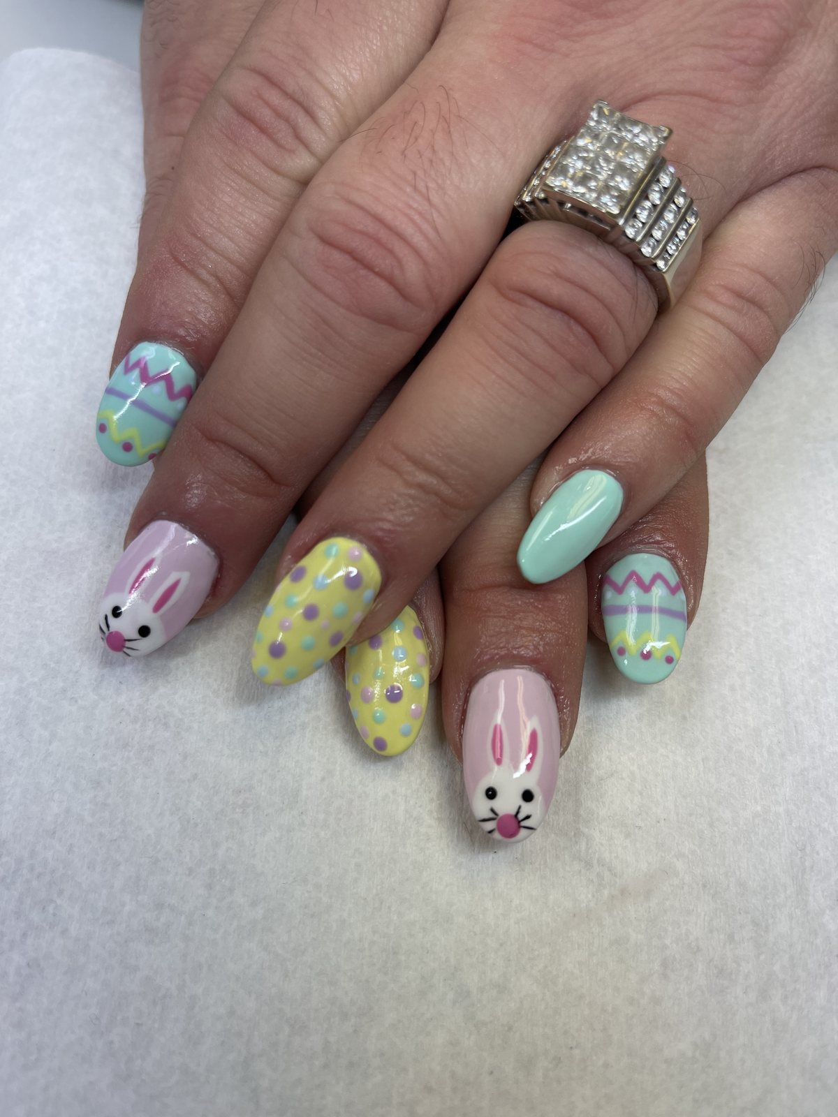 Pastel Easter Bunny Nails