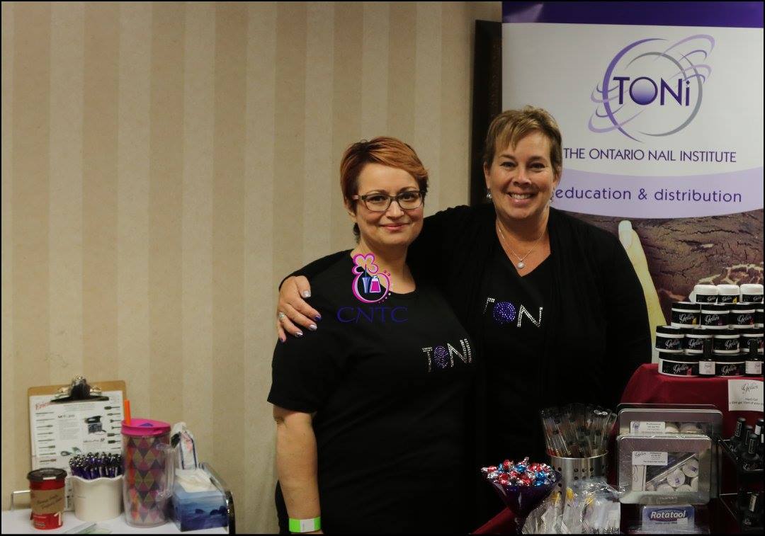 Ellen Flood representing TONi at a nail trade show